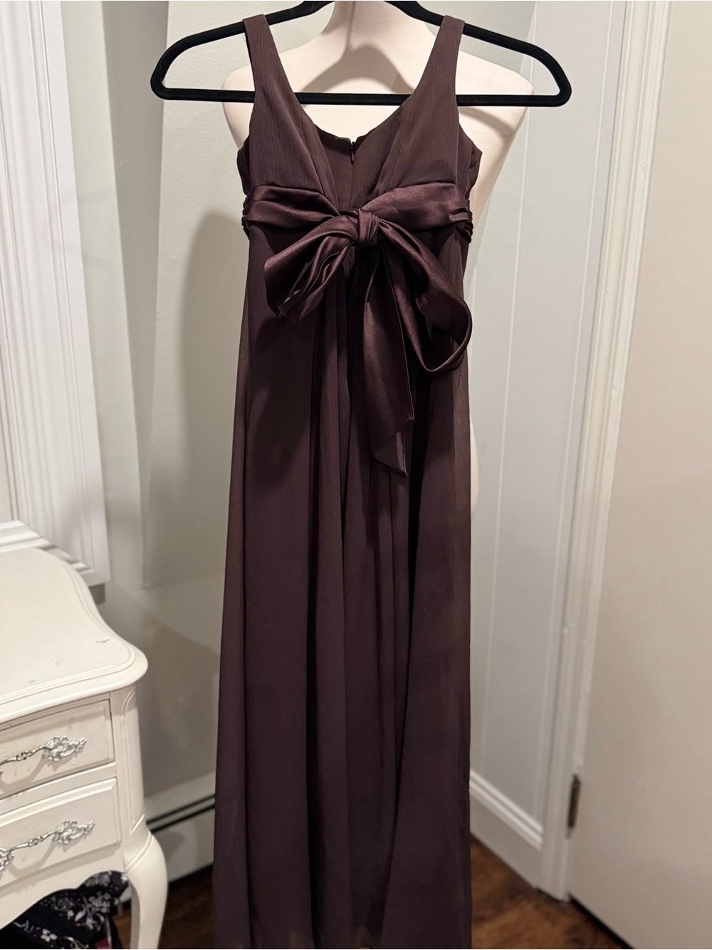 David’s Bridal Girls Truffle Brown Beaded Empire Waist Formal Gown |  Size 8‎ - Picture 2 of 8